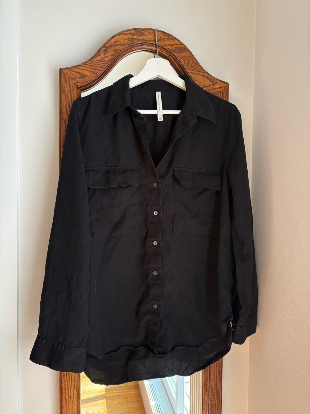 Aritzia The Group Babaton Oversized Black Button-Front Shirt